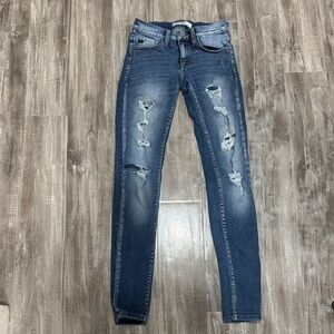 Distressed Blue Women's Skinny Jeans
